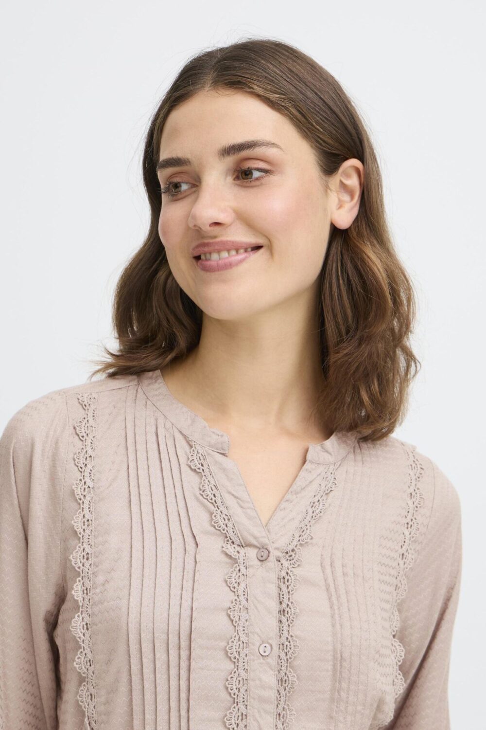 Fransa FRhida pitsisomisteinen pusero, taupe - Image 7