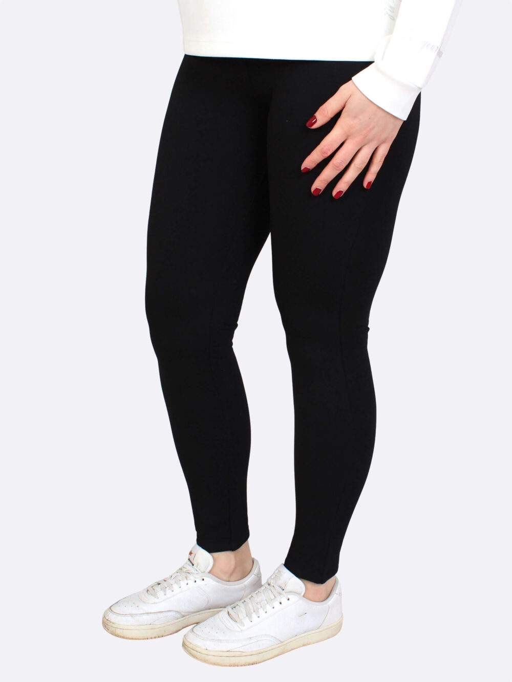 Anna Menotti Telgte leggings fleecevuorilla, musta