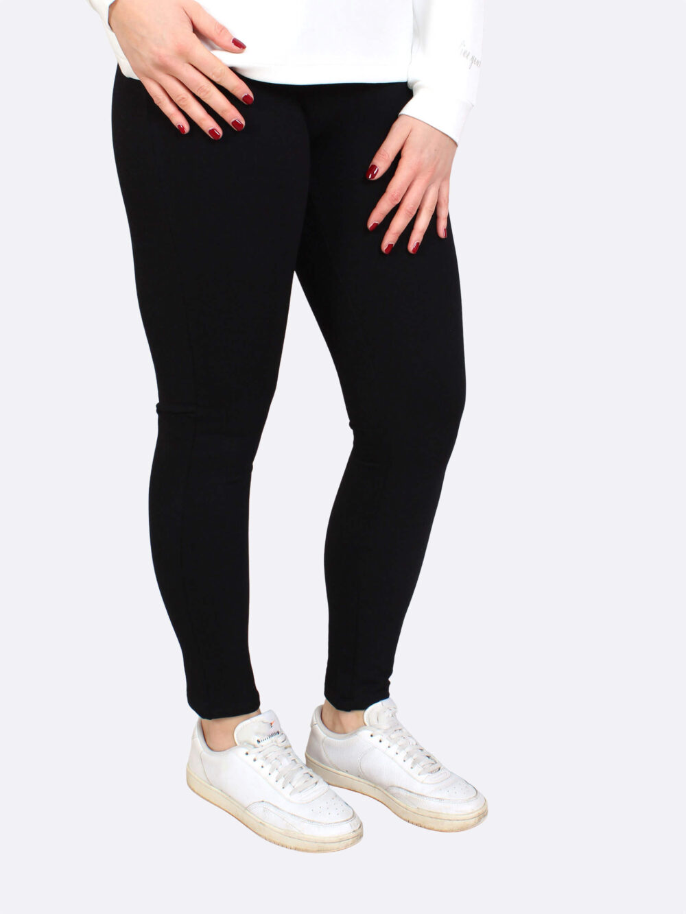 Anna Menotti Telgte leggings fleecevuorilla, musta - Image 2