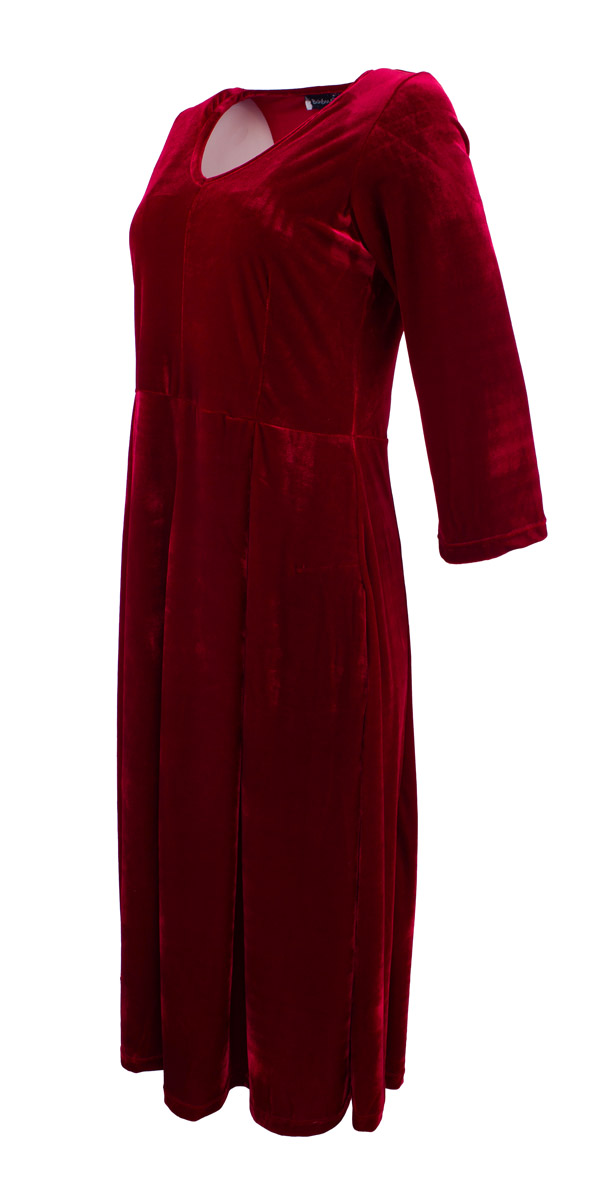 Bohéme juhlava samettimekko, punainen - Image 2