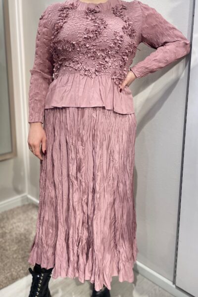 Yhden koon 2-os rypytetty mekko, rosa