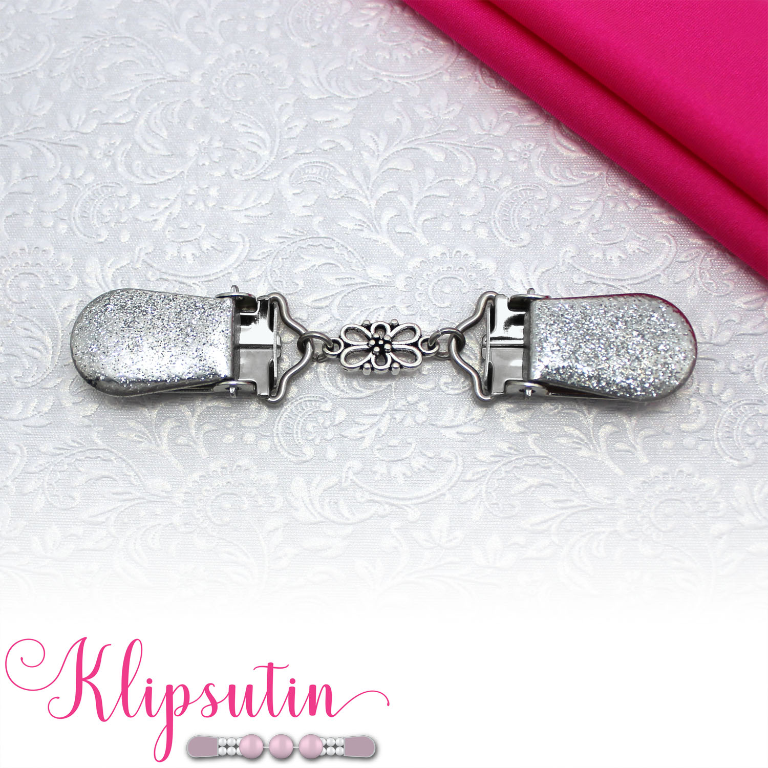 Klipsutin Lilli, hopea/glitteri