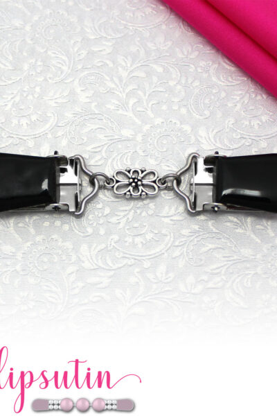 Klipsutin Lilli musta/hopea