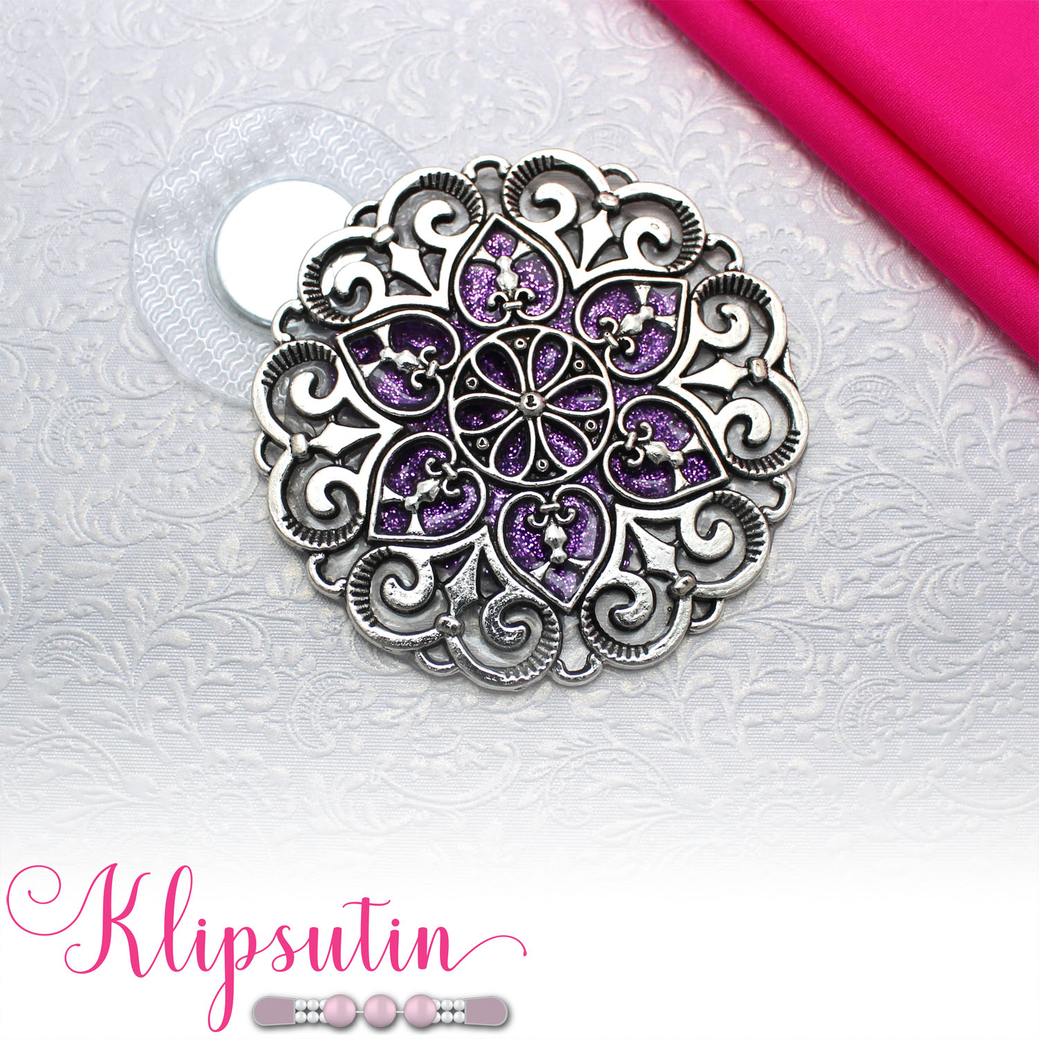 Klipsutin Lovise -magneettikoru, hopea/violetti