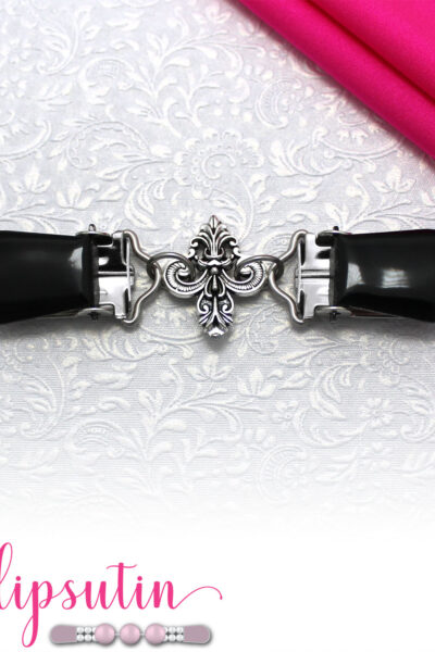 Klipsutin Ranskanlilja, musta/hopea