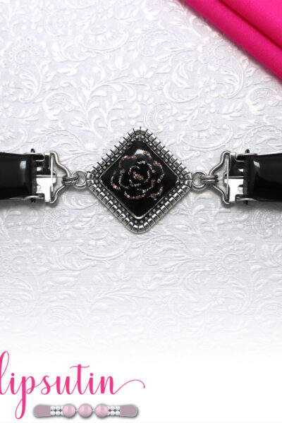 Klipsutin Roseanne, hopea/musta