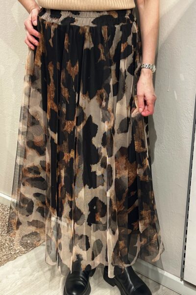 Yhden koon eläinkuosihame, ruskea