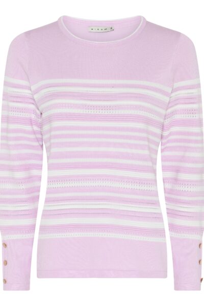 Micha raidallinen neulepusero, laventeli