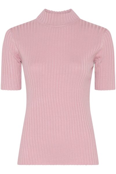 Micha lyhythihainen kilpikonnakaulus neulepusero, rosa