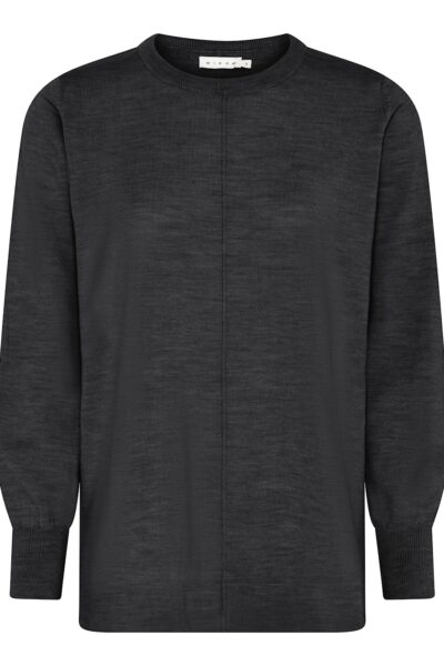 Micha pitkä merinovillaneule/tunika, musta