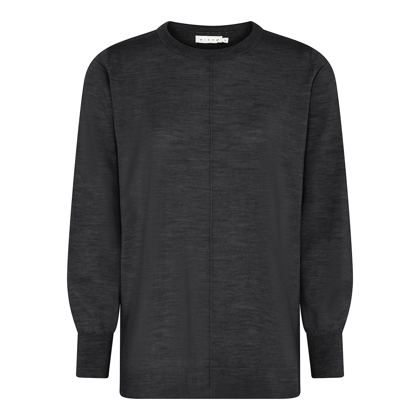 Micha pitkä merinovillaneule/tunika, musta