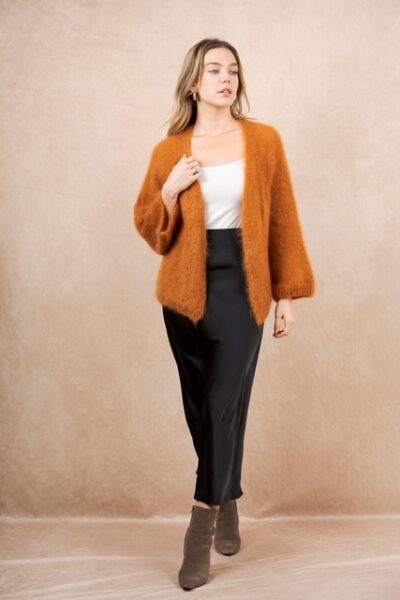 Mohair neulejakku, ruskeanoranssi