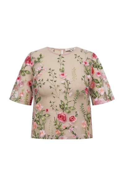 A-View Fuschia mesh pusero, vaaleanpunaiset kukkaset