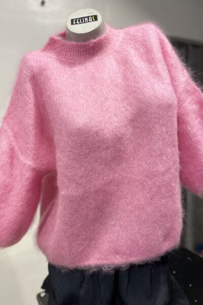 Mohairneulepusero, pinkki