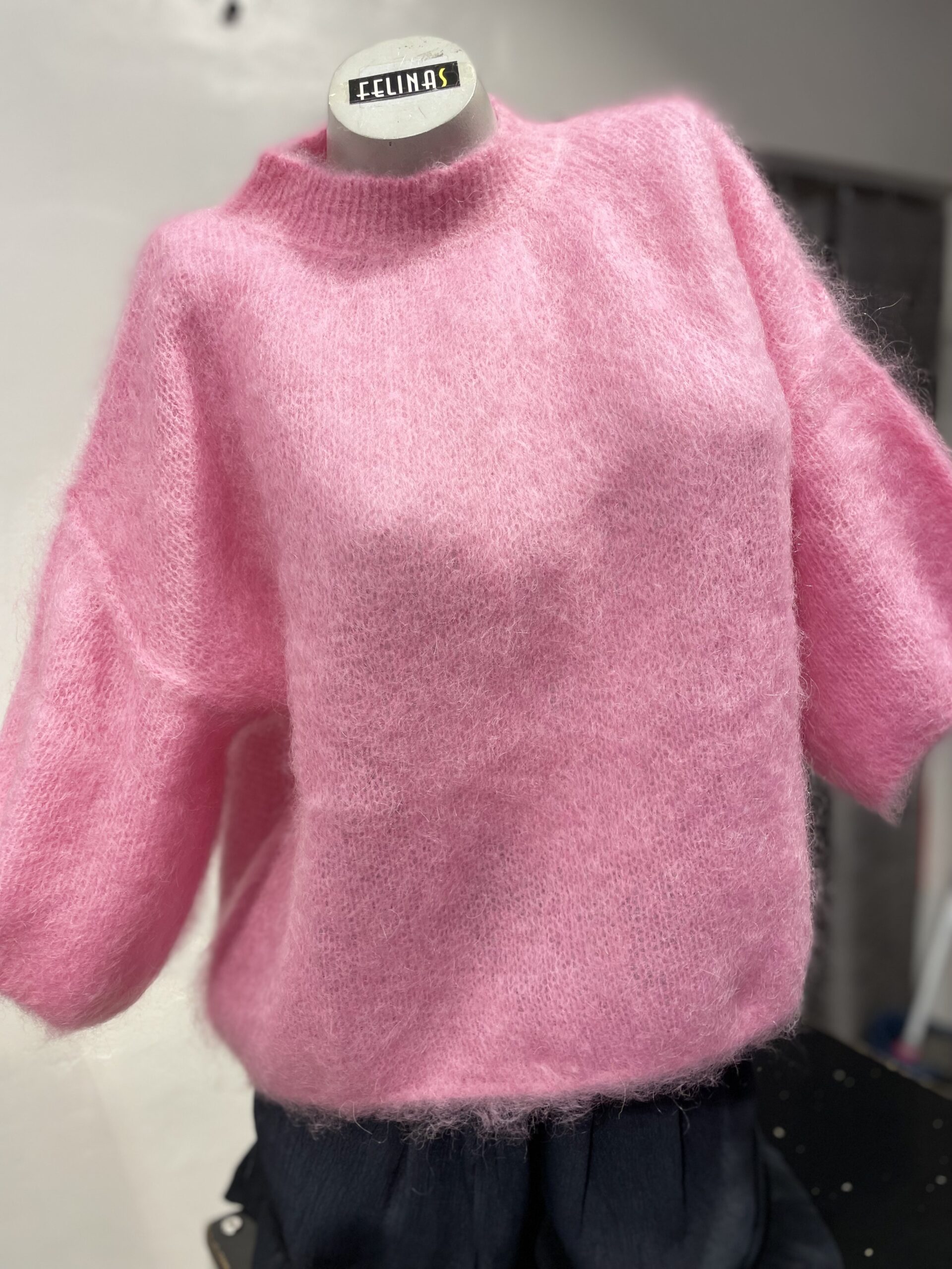 Mohairneulepusero, pinkki