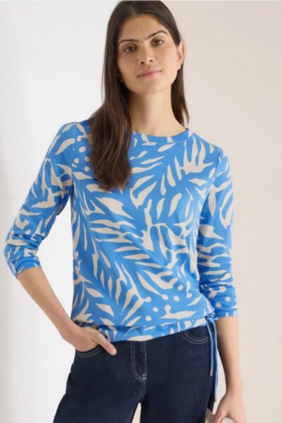 Cecil kuviollinen trikoopusero, vaaleansininen/luonnonvalkoinen