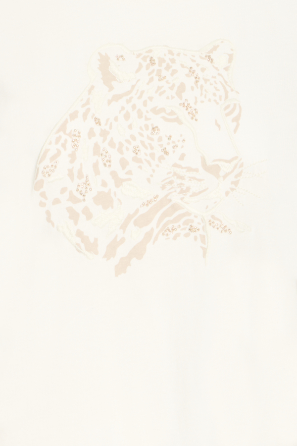 Fransa Frevani luonnonvalkoinen t-paita, tiikeriprintti - Image 7