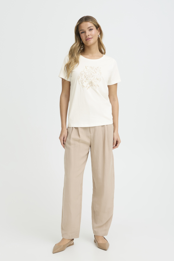 Fransa Frevani luonnonvalkoinen t-paita, tiikeriprintti - Image 2