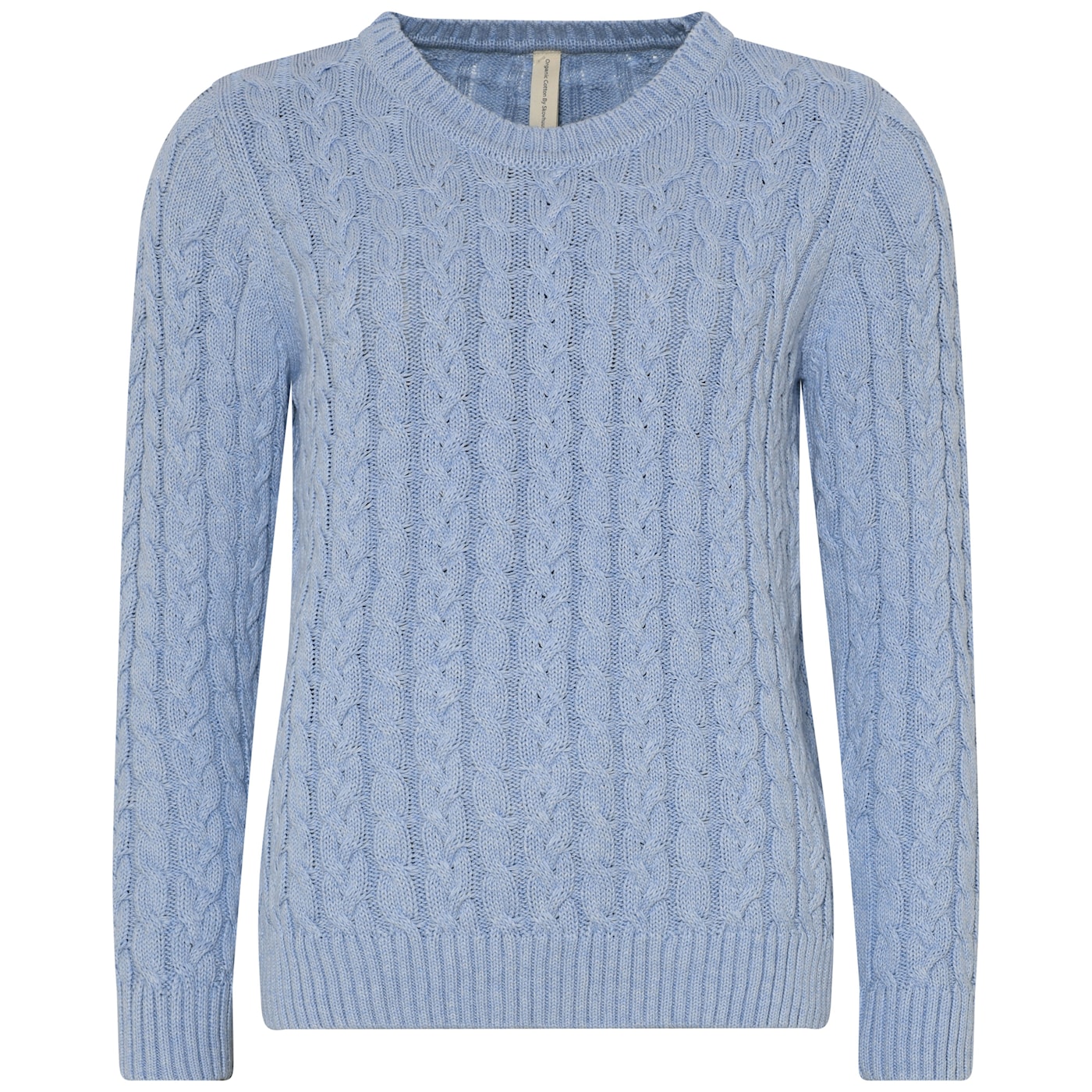 Skovhuus palmikkoneule 100% luomupuuvillaa, vaaleansininen - Image 2