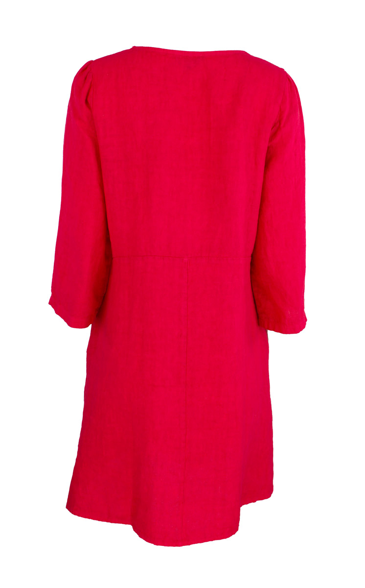 Bohéme pellavamekko, vadelma - Image 3