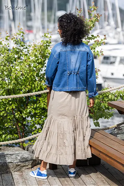 Bohéme pitkä salsahame, hiekka - Image 5