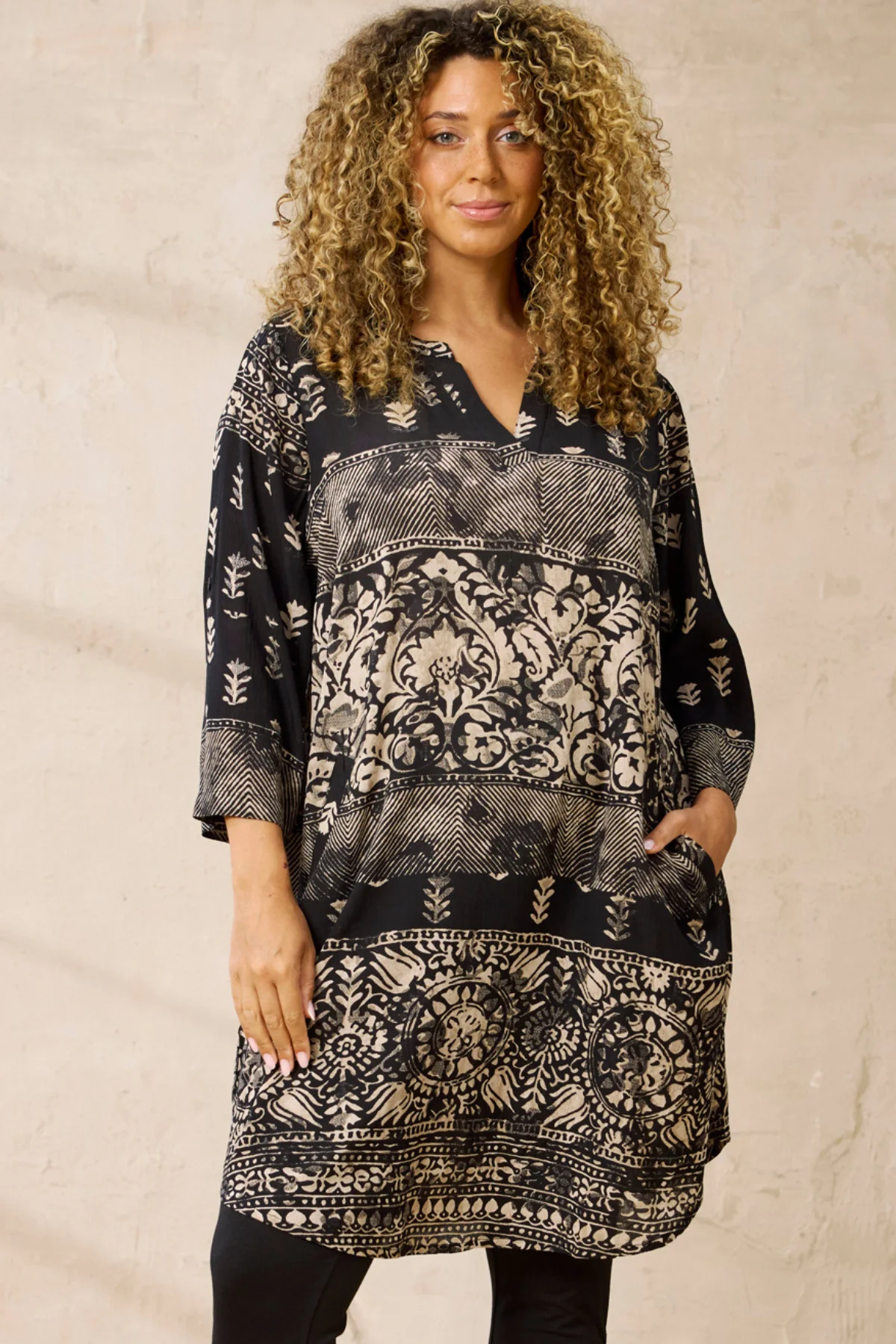 Zhenzi Ember pitkä tunika, kuviollinen