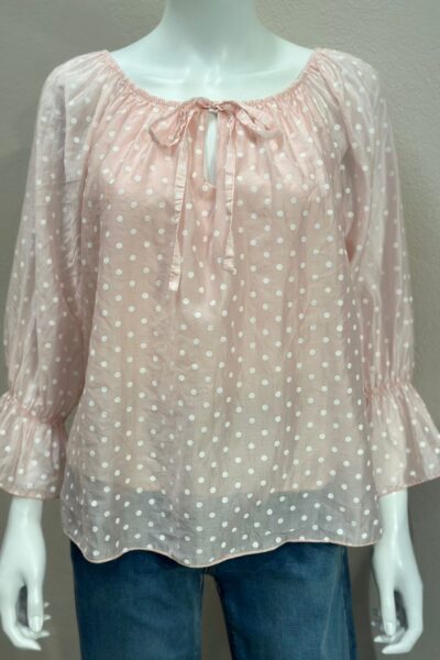 Pusero joustavalla pääntiellä, vaaleanpunainen/pallot