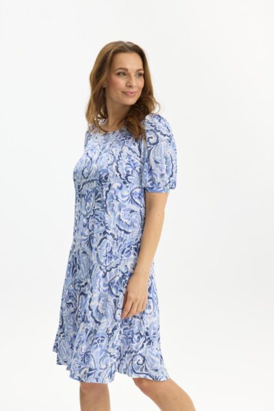 In Front Lucette mekko, vaalea sinikuviollinen