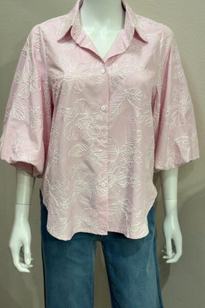 Pusero puhvihihalla, vaaleanpunainen