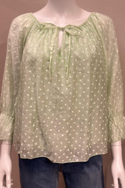 Pusero joustavalla pääntiellä, vaaleanvihreä/pallot