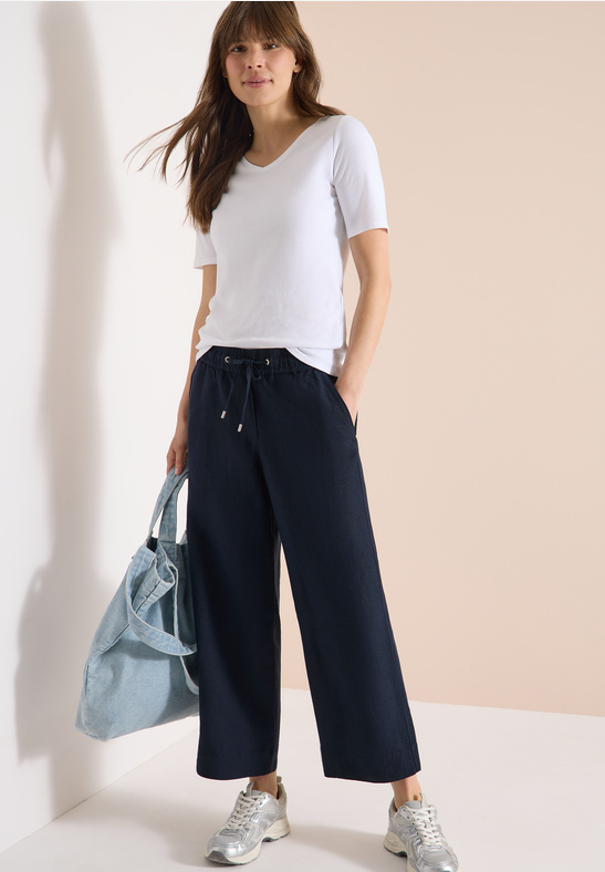 Cecil Neele pellavaviskoosi housut, sininen - Image 3