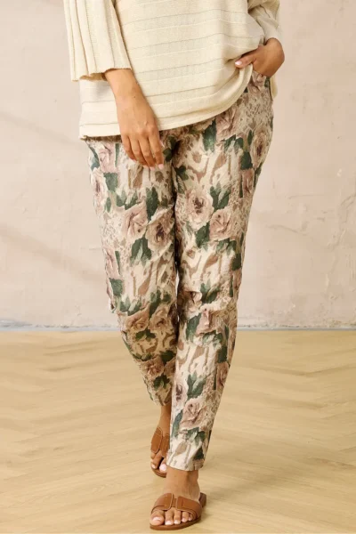 Zhenzi Chaya erittäin joustavat housut, ruusukuosi