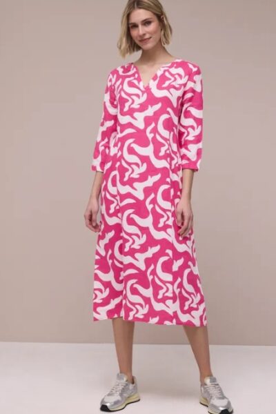 Street One Volant mekko, pinkki/valkoinen