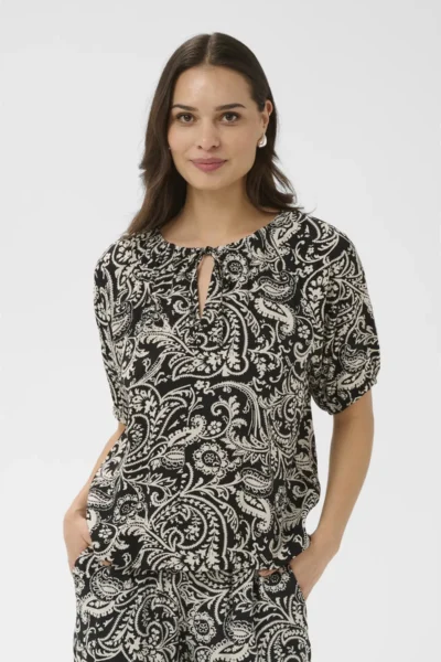 Kaffe KAbella pusero, mustavalkoinen