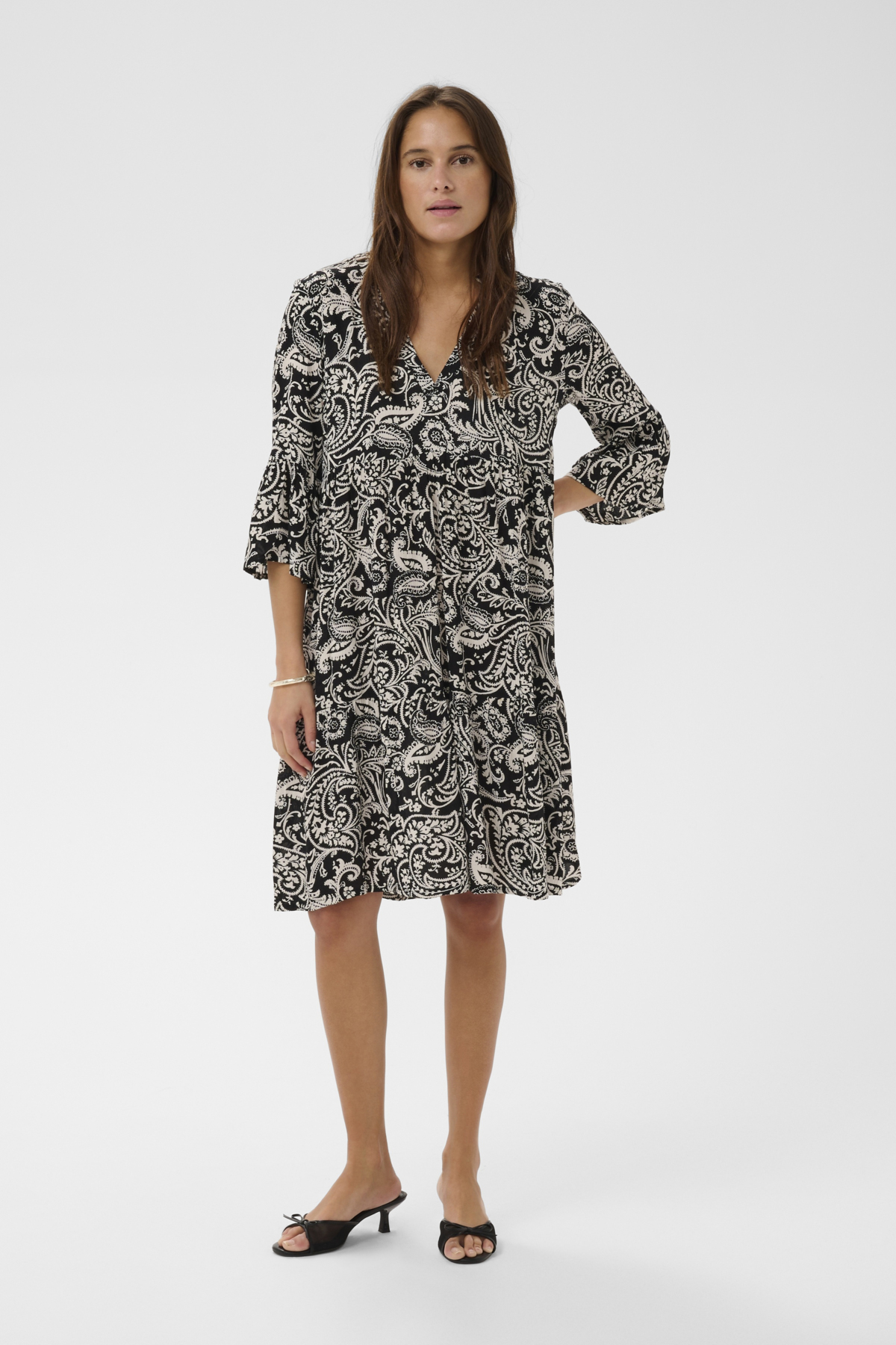 Kaffe KAellen Amber mekko, mustavalkoinen - Image 2