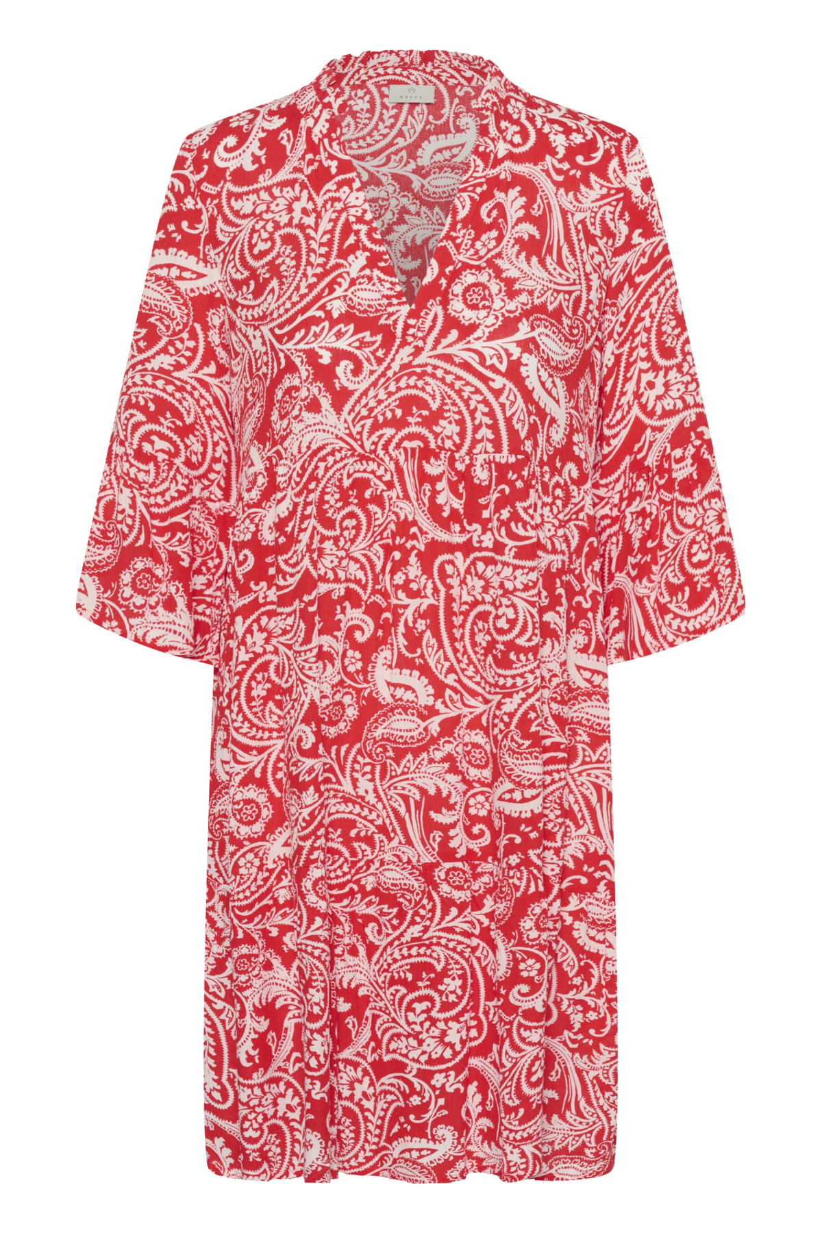 Kaffe KAellen Amber mekko, punavalkoinen - Image 3
