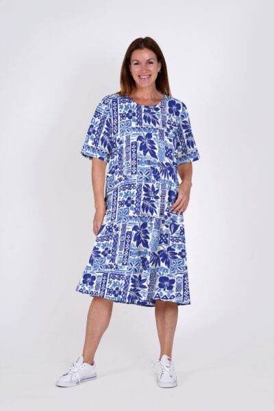 One Summer Yvonne mekko, tummansinivalkoinen