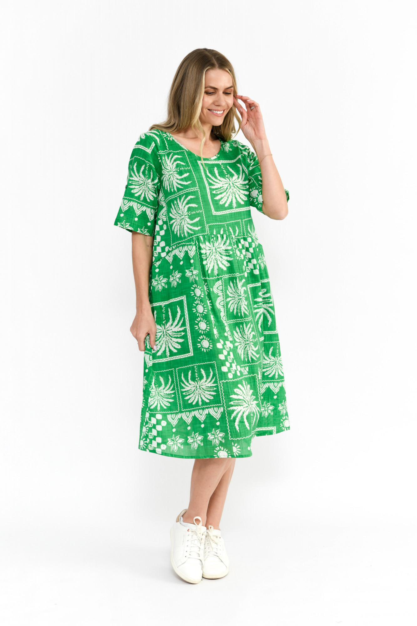 One Summer Yvonne mekko, kirkkaanvihreä