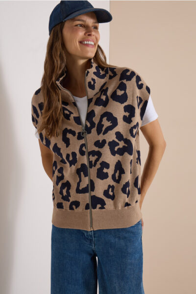 Cecil vetoketjullinen liivi, beige/tummansininen
