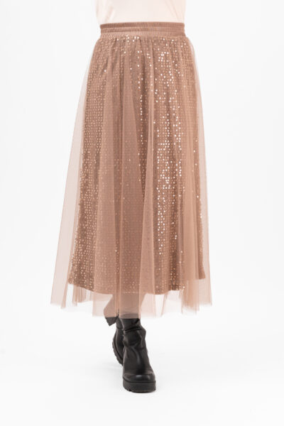 Capri Collection Cherie paljettihame, toffee