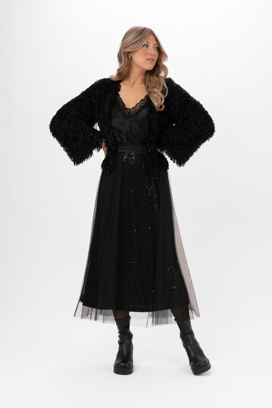 Capri Collection Cherie paljettihame, musta - Image 6