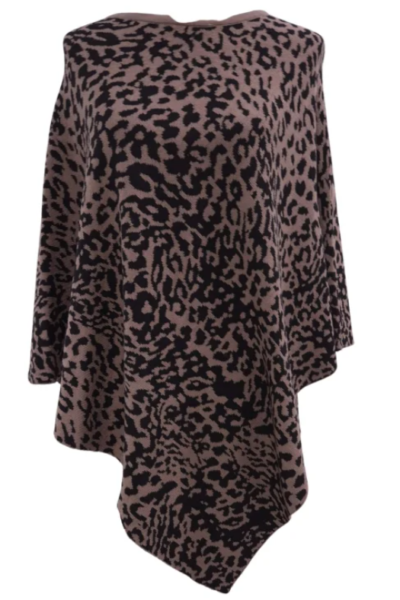 Lasessor Amara neuleponcho, leopardi/beige