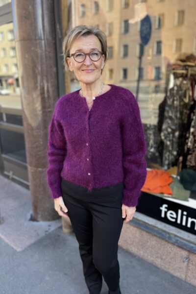 Mohair neuletakki napeilla, luumu