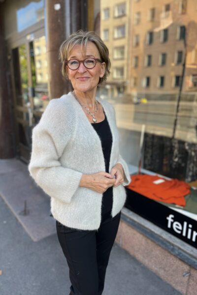 Mohair neulejakku, luonnonvalkoinen
