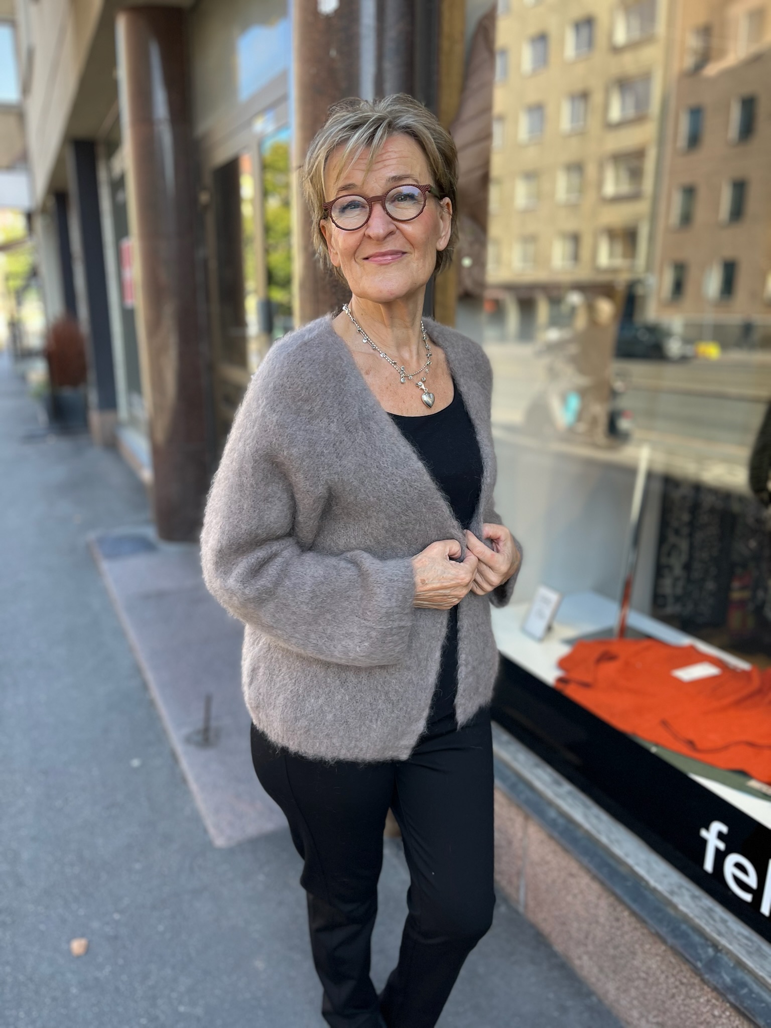 Mohair neulejakku, taupe