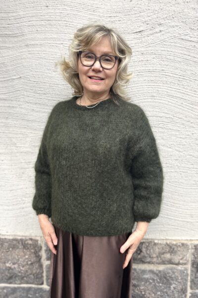 Mohair neule, tummanvihreä