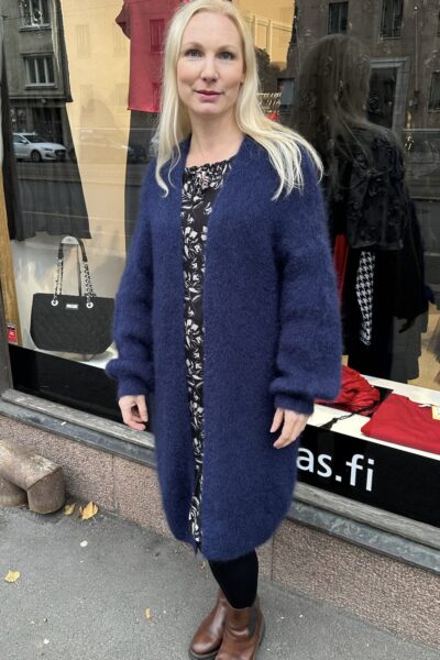 Mohair pitkä neuletakki, sininen